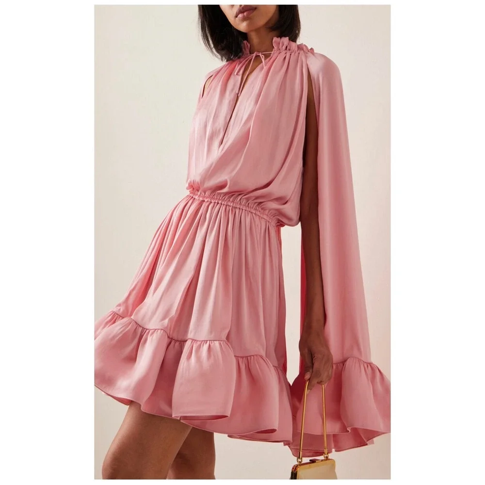 alexis rose pink dress Alexis Midi Dress, in Rose Gold Luxe Satin, Size: Small | Show Me Your Mumu